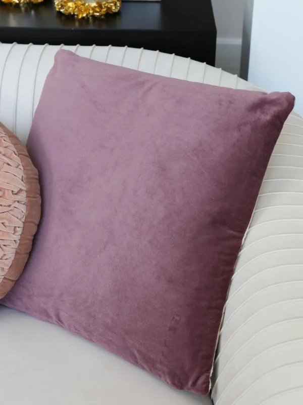 Inspire Me! Home Decor Mauve Velvet Pillow PILLOWS, RUGS, & THROWS