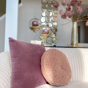 Inspire Me! Home Decor Mauve Velvet Pillow PILLOWS, RUGS, & THROWS