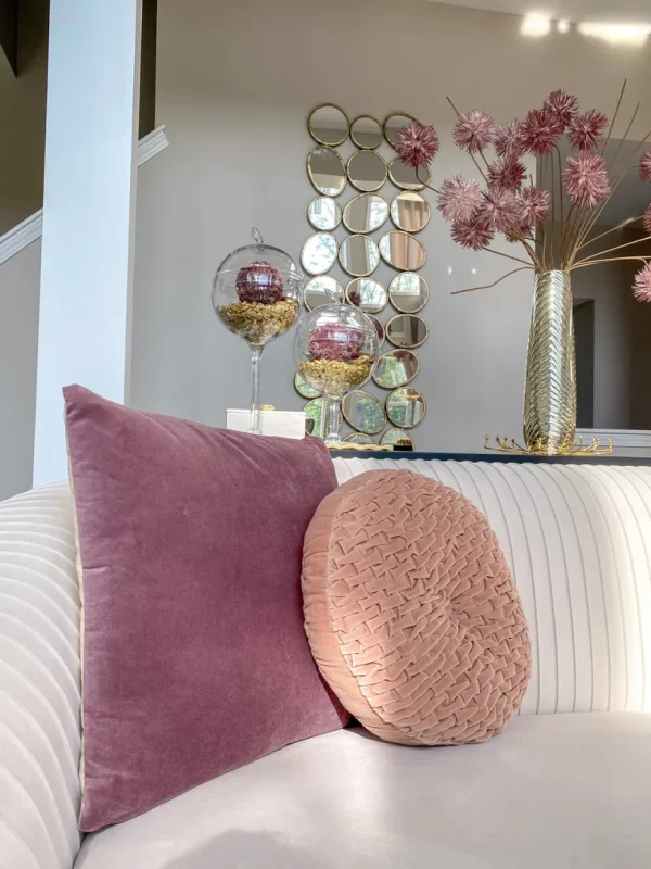 Inspire Me! Home Decor Mauve Velvet Pillow PILLOWS, RUGS, & THROWS