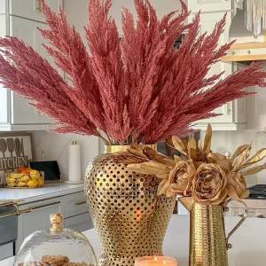 Inspire Me! Home Decor Mauve Feathered Pampa Grass Stem