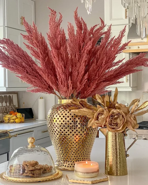 Inspire Me! Home Decor Mauve Feathered Pampa Grass Stem