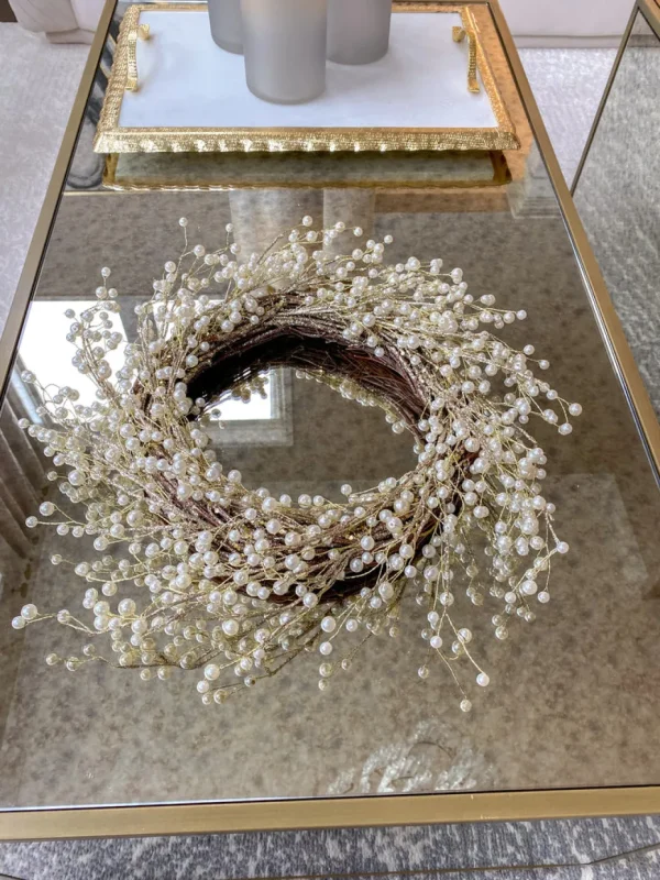 Inspire Me! Home Decor Metallic Pearl Wreath