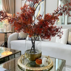 Inspire Me! Home Decor Mini Velvet Orange Decorative Pumpkin