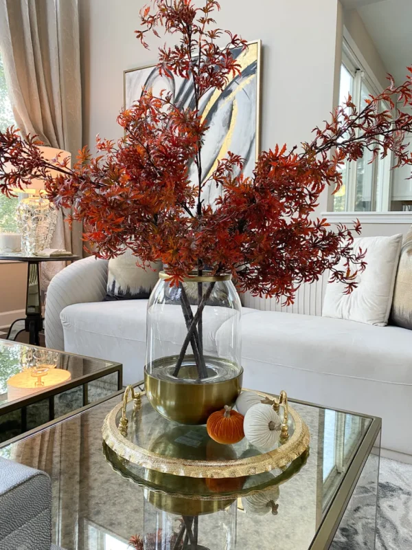 Inspire Me! Home Decor Mini Velvet Orange Decorative Pumpkin
