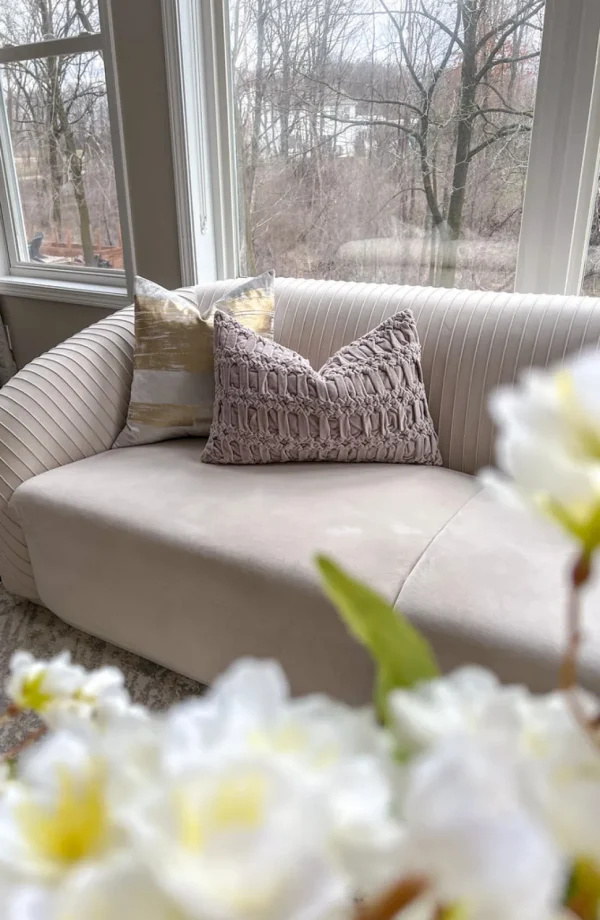 Inspire Me! Home Decor Muted Pink Velvet Down Filled Pillow Pillows
