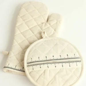 Inspire Me! Home Decor Natural Measuring Edge Oven Mit And Potholder Set KITCHEN