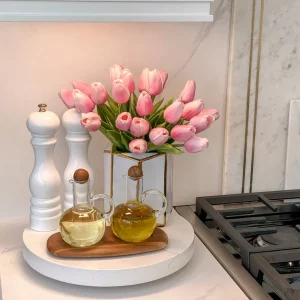 Inspire Me! Home Decor Oil & Vinegar Cruet Set W/ Acacia Tray