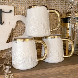 Inspire Me! Home Decor Oversized White And Gold Ombre Coffee Mug