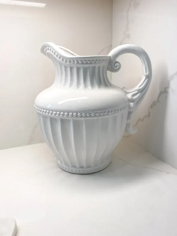 Inspire Me! Home Decor Oversized White Ceramic Pitcher