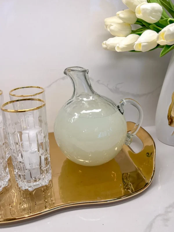 Inspire Me! Home Decor Pebbled Glass Globe Pitcher