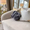 Inspire Me! Home Decor Pillows Gray Velvet Knot Pillow