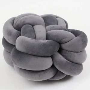 Inspire Me! Home Decor Pillows Gray Velvet Knot Pillow