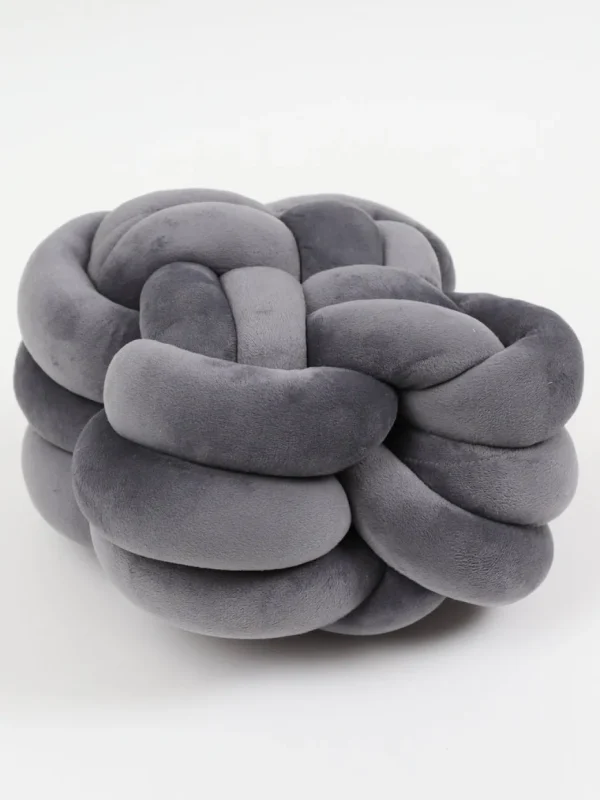 Inspire Me! Home Decor Pillows Gray Velvet Knot Pillow