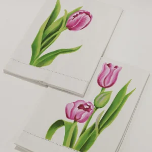 Inspire Me! Home Decor Pink Tulip Kitchen Towels (Set Of 2)