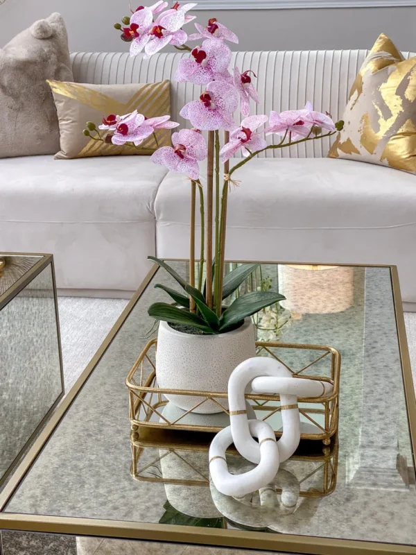 Inspire Me! Home Decor Pink Faux Orchid Potted Faux Plant