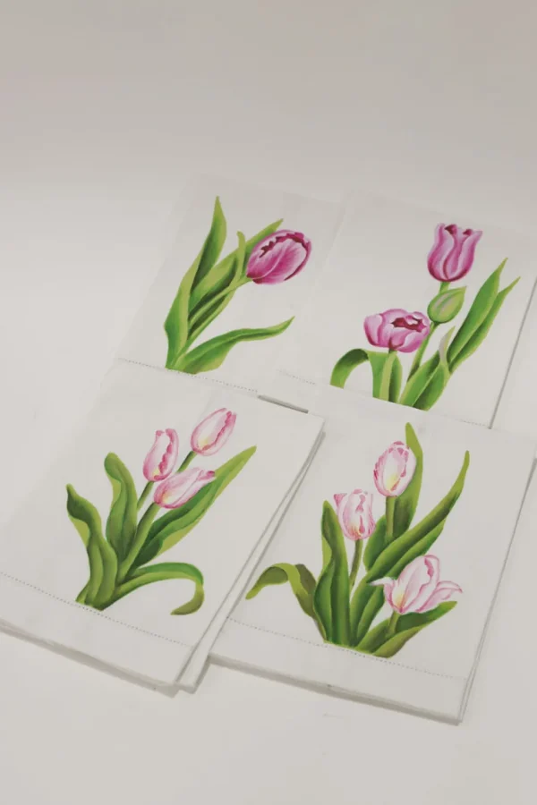 Inspire Me! Home Decor Pink Tulip Kitchen Towels (Set Of 2)