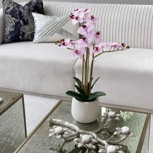 Inspire Me! Home Decor Pink Faux Orchid Potted Faux Plant