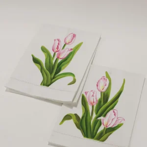 Inspire Me! Home Decor Pink Tulip Kitchen Towels (Set Of 2)