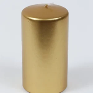 Inspire Me! Home Decor Polished Gold Metallic Pillar Candle