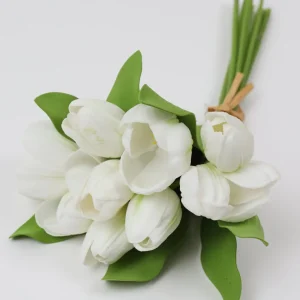 Inspire Me! Home Decor Real Touch White Open Tulip Bundle