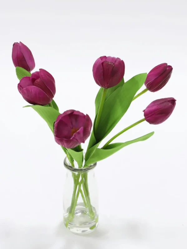 Inspire Me! Home Decor Real Touch Tulip Arrangement In Glass Vase (2 Colors)