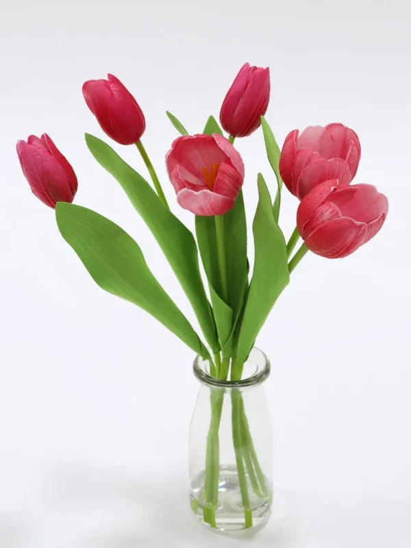 Inspire Me! Home Decor Real Touch Tulip Arrangement In Glass Vase (2 Colors)