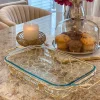 Inspire Me! Home Decor Rectangular Pyrex With Gold Branch Detailed Holder