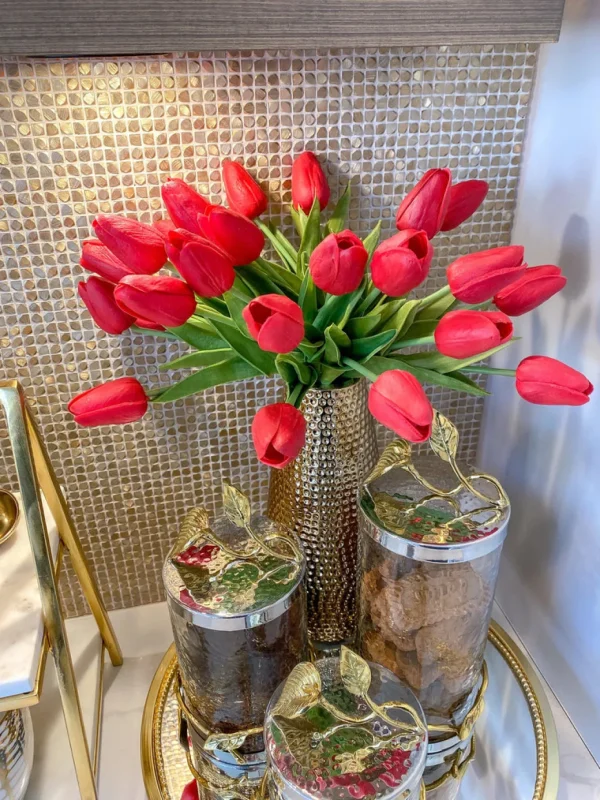 Inspire Me! Home Decor Red Tulip Bundle Floral Stems