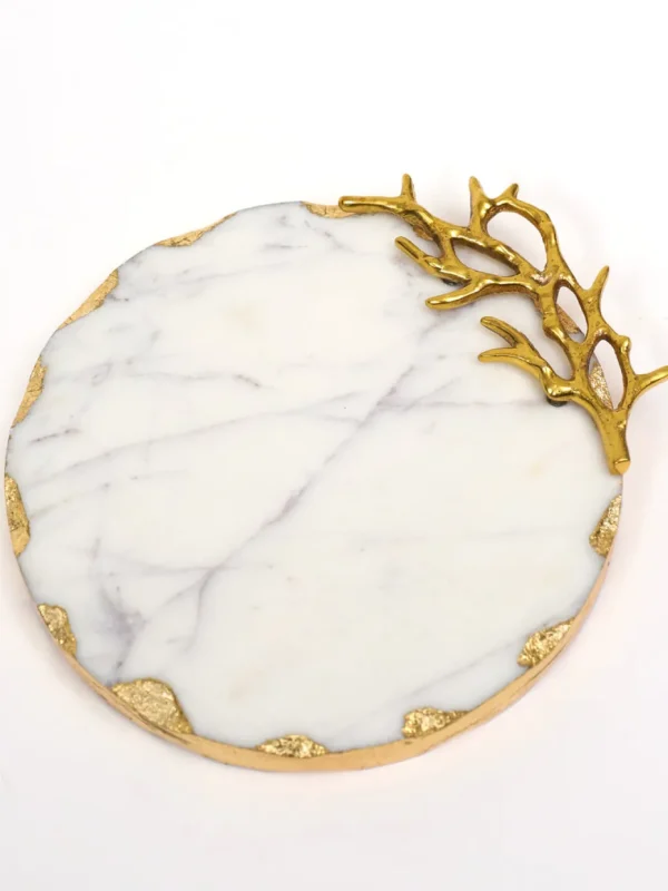 Inspire Me! Home Decor Round Marble Detailed Trivet (2 Styles)