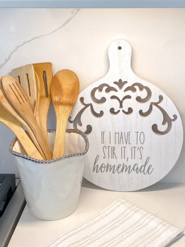 Inspire Me! Home Decor Round Wood Cutting Board W/ Cutouts ( 3 Designs)