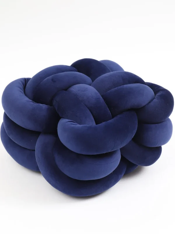 Inspire Me! Home Decor Royal Blue Velvet Knot Pillow