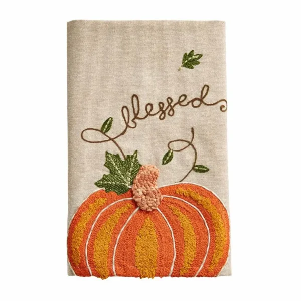 Inspire Me! Home Decor Rustic Embroidered Fall Pumpkin Dish Towel (3 Styles)