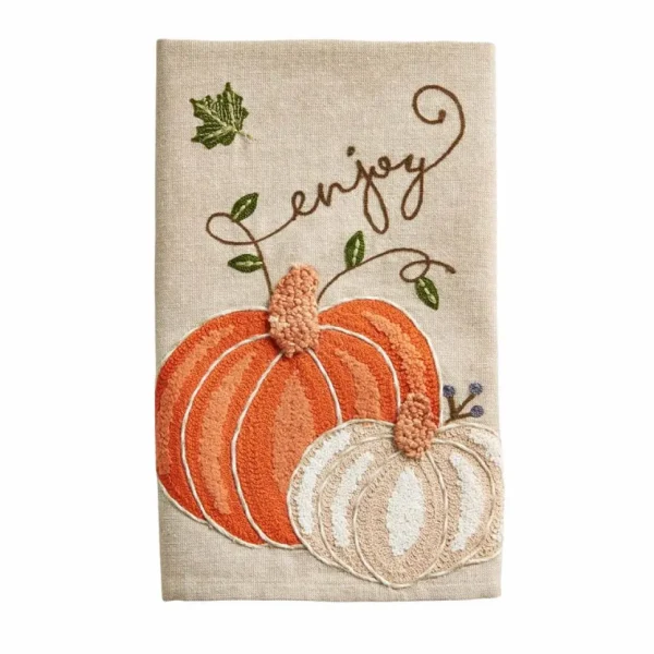 Inspire Me! Home Decor Rustic Embroidered Fall Pumpkin Dish Towel (3 Styles)