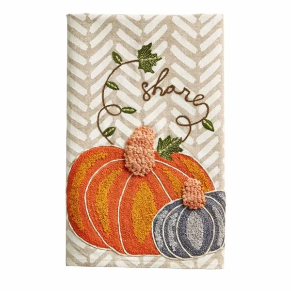 Inspire Me! Home Decor Rustic Embroidered Fall Pumpkin Dish Towel (3 Styles)
