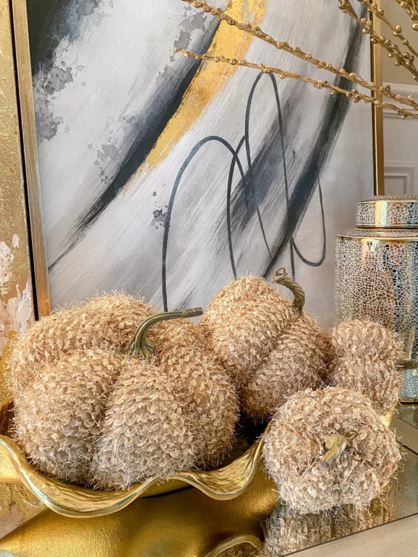 Inspire Me! Home Decor SEASONAL Beige Fringe Pumpkin (3 Sizes)