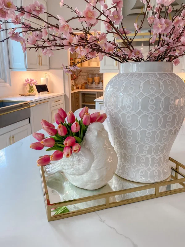 Inspire Me! Home Decor SEASONAL White Outdoor/Indoor Bird Planter/Vase
