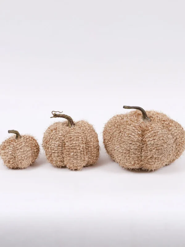Inspire Me! Home Decor SEASONAL Beige Fringe Pumpkin (3 Sizes)