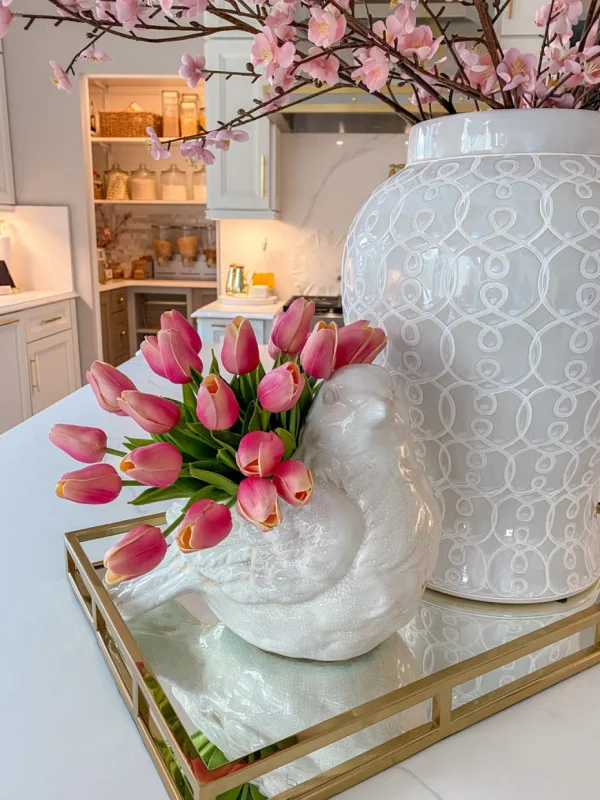 Inspire Me! Home Decor SEASONAL White Outdoor/Indoor Bird Planter/Vase