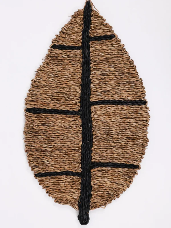 Inspire Me! Home Decor Seagrass Woven Leaf Placemat / Table Runner