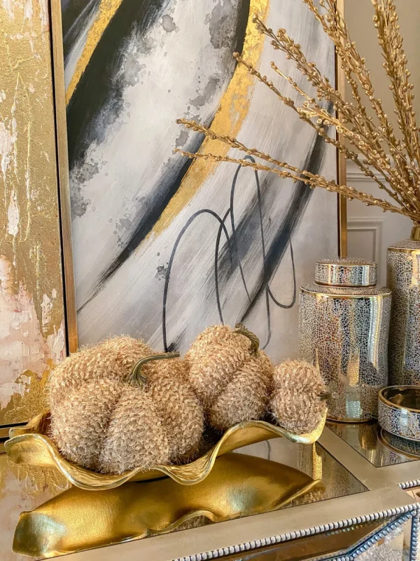 Inspire Me! Home Decor SEASONAL Beige Fringe Pumpkin (3 Sizes)