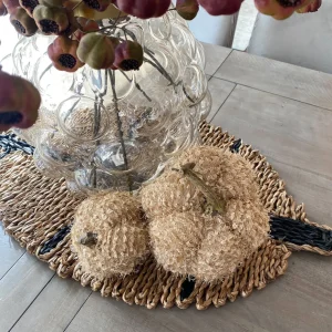Inspire Me! Home Decor SEASONAL Beige Fringe Pumpkin (3 Sizes)