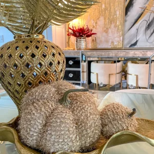 Inspire Me! Home Decor SEASONAL Beige Fringe Pumpkin (3 Sizes)