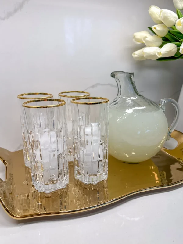 Inspire Me! Home Decor Set Of 4 Glasses With Gold Rim