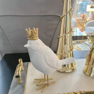 Inspire Me! Home Decor Set Of 2 Birds With Gold Crowns