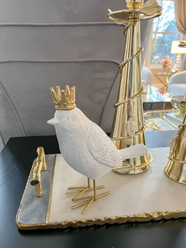 Inspire Me! Home Decor Set Of 2 Birds With Gold Crowns