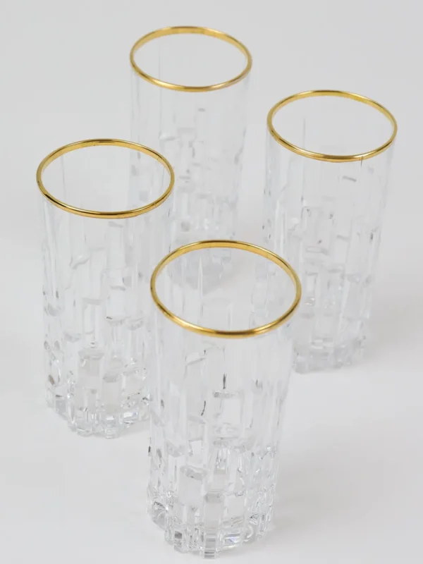 Inspire Me! Home Decor Set Of 4 Glasses With Gold Rim