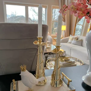 Inspire Me! Home Decor Set Of 2 Birds With Gold Crowns