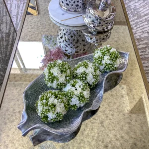 Inspire Me! Home Decor Silver Oblong Leaf Tray