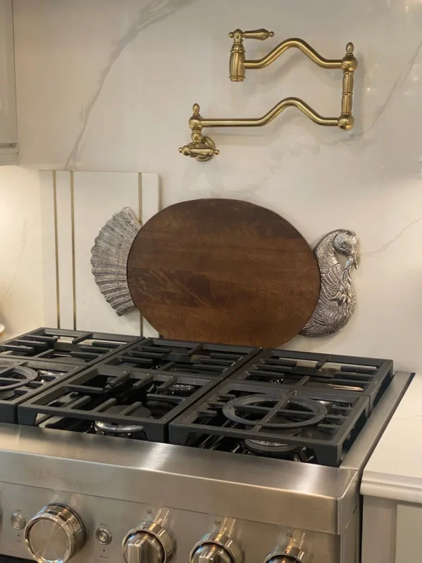 Inspire Me! Home Decor Silver Metal And Wood Turkey Tray