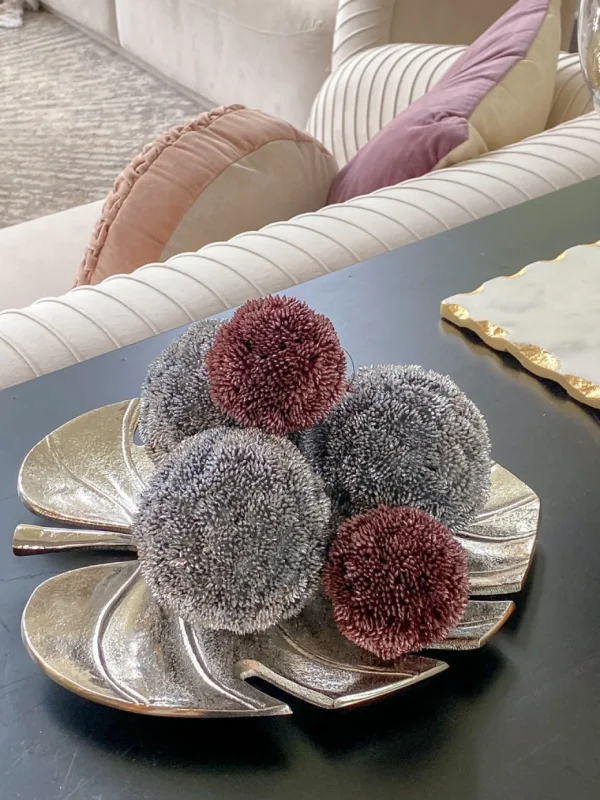 Inspire Me! Home Decor Silver Metallic Floral Orb
